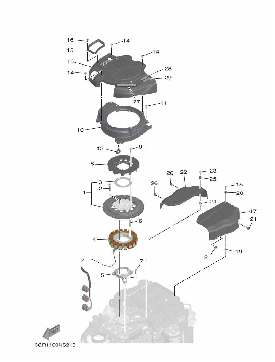 Yamaha XF425NSA2, XF425NSA7 GENERATOR parts diagram